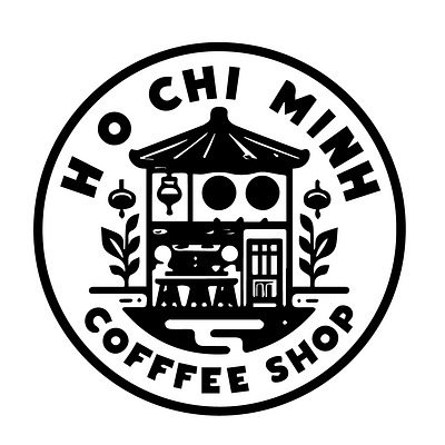 Ho Chi Minh Coffe Shop illustration