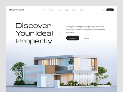 Nomaden - Real Estate Web Design animation clean clean design homepage interface landing page modern property real estate design uidesign uiux web web design website