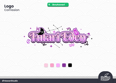 Logo For Vtuber Futari Eden cute logo streamer vtuber vtuber logo