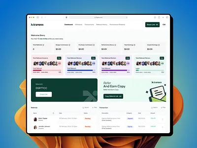 Affiliate Dashboard design product design ui