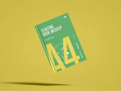 Free Floating A4 Book Mockup book mockup