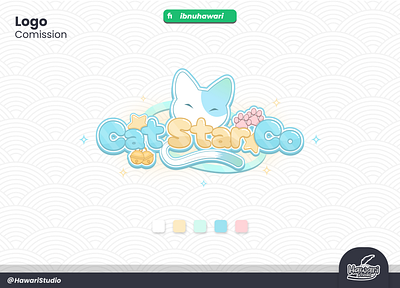 Logo For VTuber Cat Star Co cute logo logo stramer logo vtuber streamer vtuber