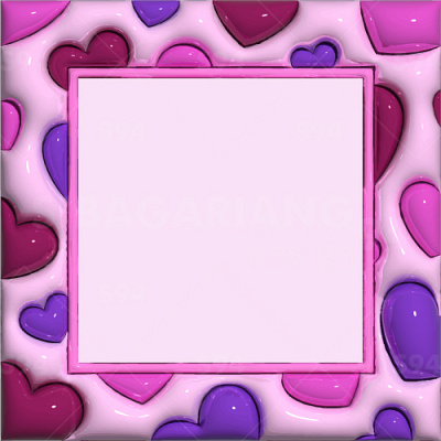 A square template for the Valentine's Day card with 3D hearts background banner graphic design hearts romantic square web