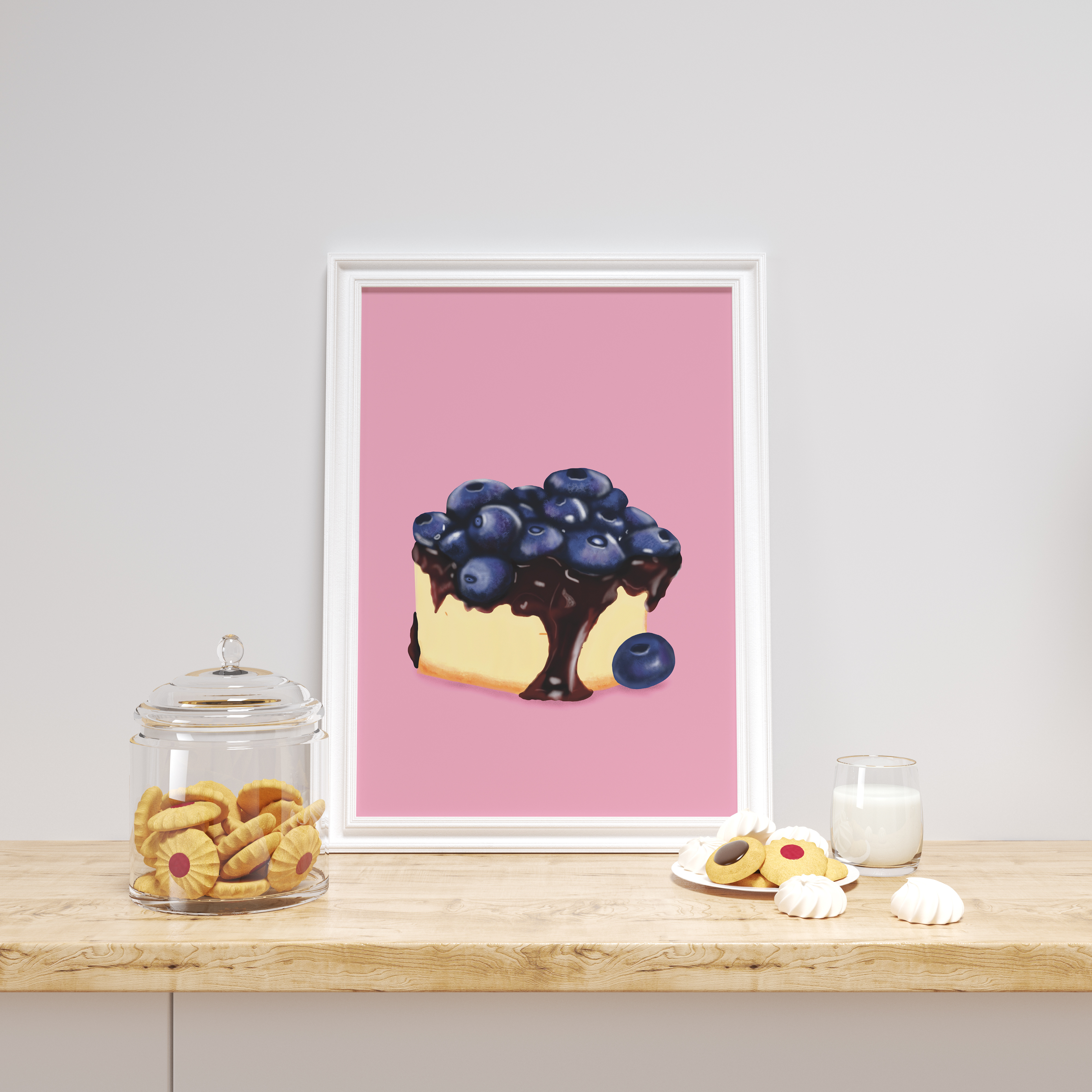 Cheesecake Print. Food illustration. Procreate. bakery branding cake cheesecake design dessert digital art food graphic design illustration modern poster print procreate sweet