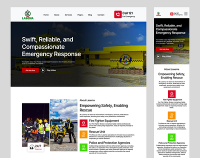 Emergency Service Landing Page animation branding graphic design landingpage logo motion graphics ui ux web design