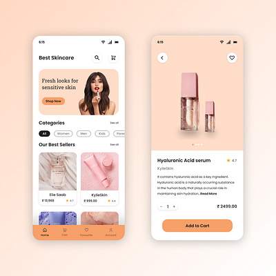 Beauty Skincare App beauty dailyui figma mobileapp skincare ui uidesign uiux uiuxdesign ux uxdesign