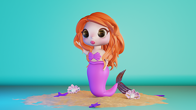 Ella - Mermaid 3d blender character mermaid modeling