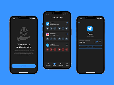 Authenticator App 2fa app authentication authenticator design figma mobile protection ui