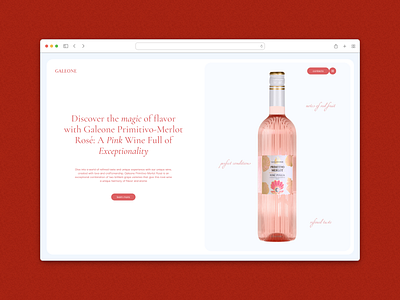 Galeone Primitivo-Merlot Rose design desktop digital drink homepage interface landing page main minimal minimalism monochrome online pink soft ui uidesign uxdesign web web design website