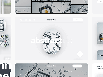 Abstract Ice branding design homepage layout typography ui webdesign