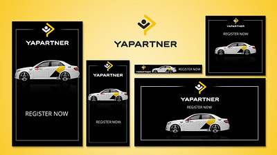 Yandex taxi banners vector