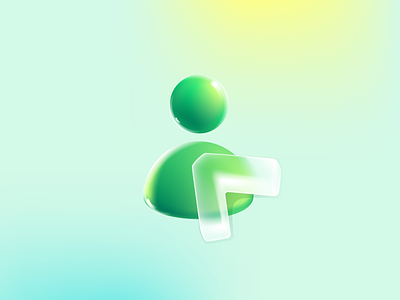 Person user icon in glassmorphism style 3d avatar branding glass glassmorphism illustration logo mark matte person realistic shine style ui