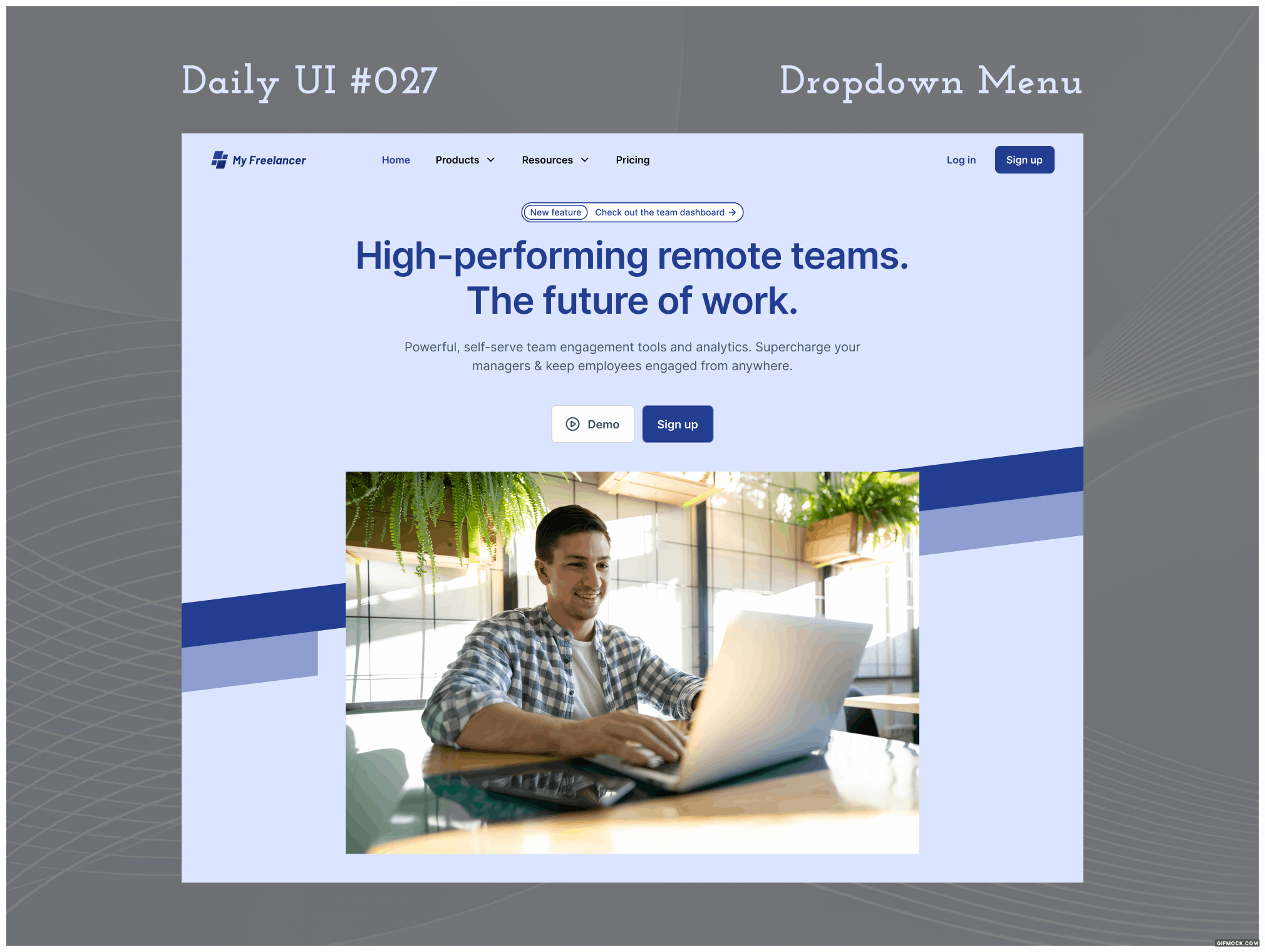 Daily UI #027 - Dropdown daily ui day 027 dropdown menu hero section homepage mobile app ui ux website desktop