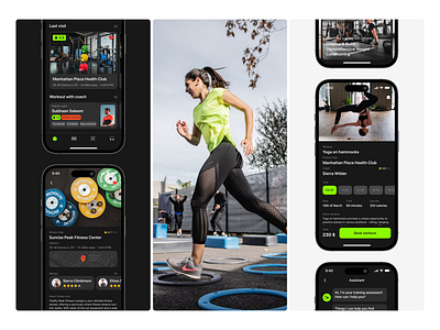 Fitness Training Mobile App ai app dark theme digital design fitness icon interaction design ios mobile product training ui ux