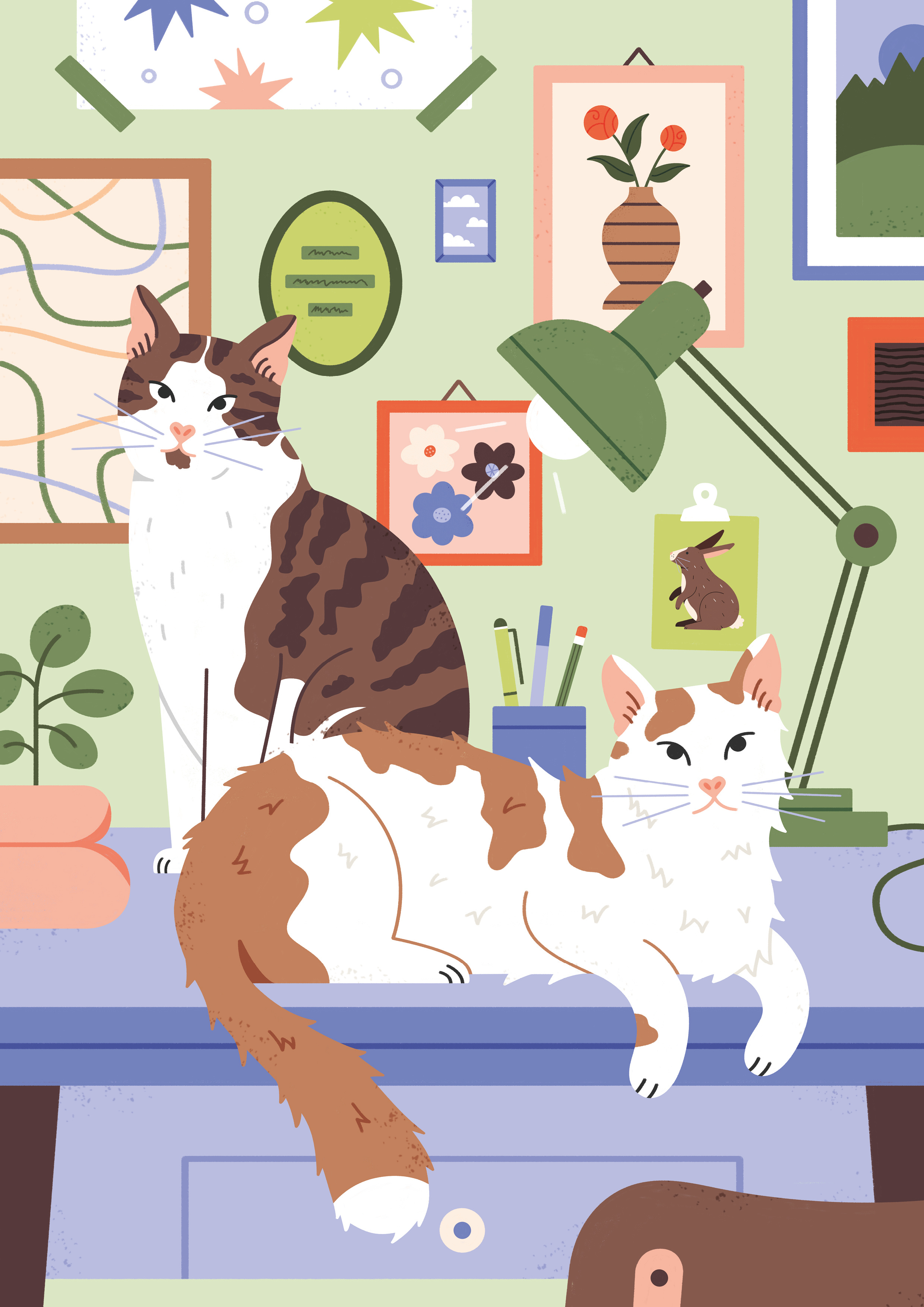 Cat Portrait art cat cat portrait cats desk drawing gallery wall illustration pet pet portrait photoshop