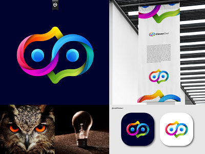 Clever Owl Modern Logo Design | Brand Identity app logo brand identity branding bulb logo colorful logo creative logo flat logo logo logo design logo designer minimalist logo modern logo owl logo software company logo tech technology