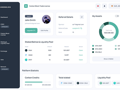 CarbonBlock GeenFi crypto ecosystem blockchain carbon crypto design ecology ecosystem exchange greenfi staking token ui