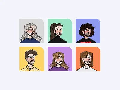 The Team Members' Illustrations branding design ecommerce graphic design illustration minimal people team members ui vector