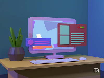 #workstation 3d animation illustration ui