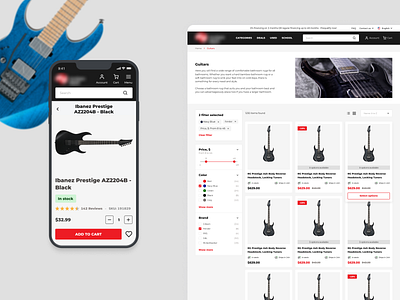 Musical Instruments Online Store Design design desktop ecommerce graphic design interface landing page minimal mobile music music instruments responsive design ui ux web website