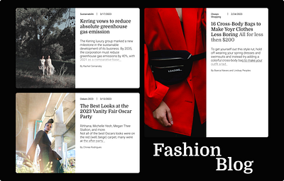 Fashion blog articlecard design typography ui uiuxdesign webdesign