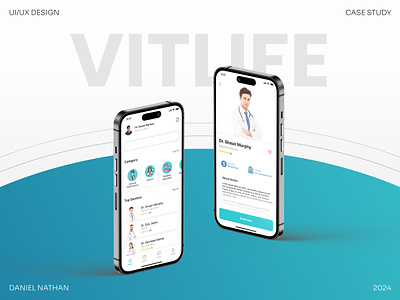 VitLife - Consultation & Appointment App | UI/UX Case Study appdesign appointmentapp bookingapp casestudy figma mobileapp ui uidesign uiux ux uxinspiration wireframe