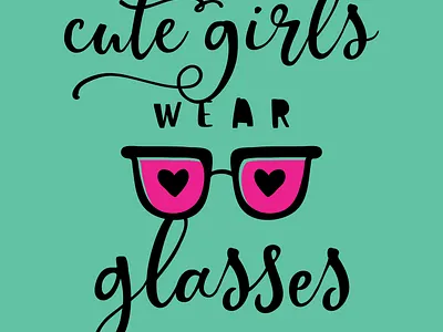 Cute Girls Wear Glasses design digital art product mockups graphic design photoshop poster