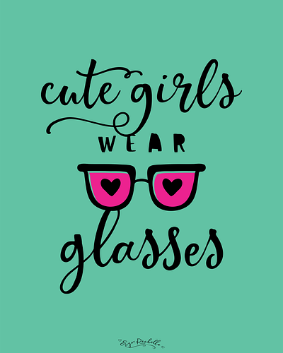 Cute Girls Wear Glasses design digital art product mockups graphic design photoshop poster