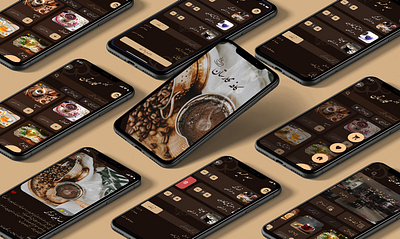 Cafe Negarestan animation app design ui ux