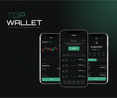 Crypto App- Top Wallet animation app design ui ux