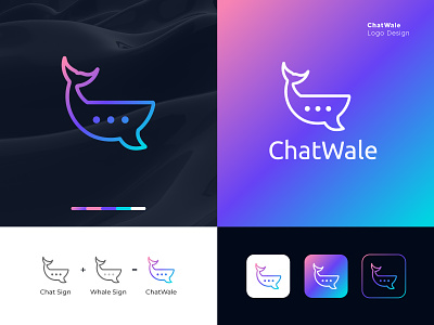 ChatWale | Tech Modern Chatting App Logo app brand branding chat chatwale communication company design icon logo logomark mark message modern smma software startup tech technology whale