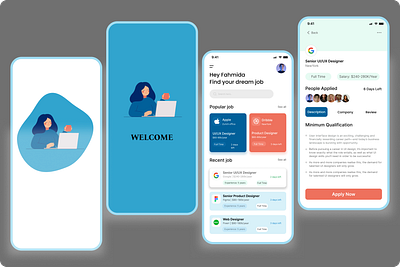 Job Finder App UI app graphic design iosdesign jobapp mobileapp typography ui uiapp uiux uiuxdesign userinterface ux uxdesign