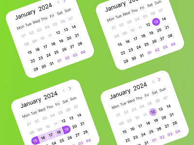 Creative Calendar Showcase calendar design design concept purple ui ux