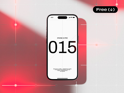 iPhone 15 Mockup apple display download free freebie futuristic ios iphone minimalistic mockup modern phone pixelbuddha psd realistic screen simple sleek smartphone template