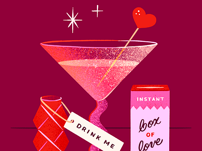 Love Martini 2d illustration cocktail colorful drawing challenge galentines hand lettering illustration lettering love love potion valentines day