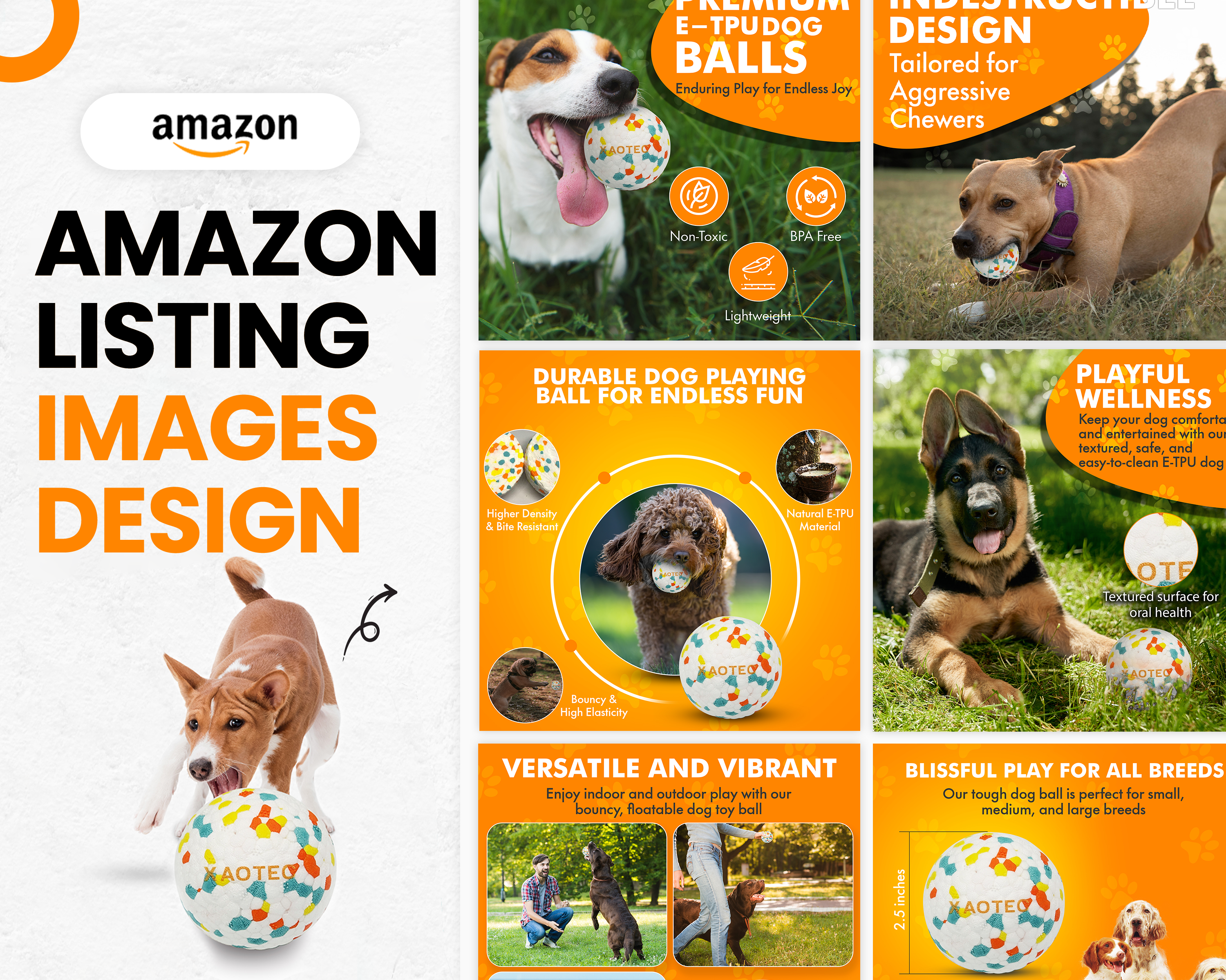 Amazon Listing Images - Toy Ball for Pets amazon branding design graphic design graphicdesign listingimages photoshop