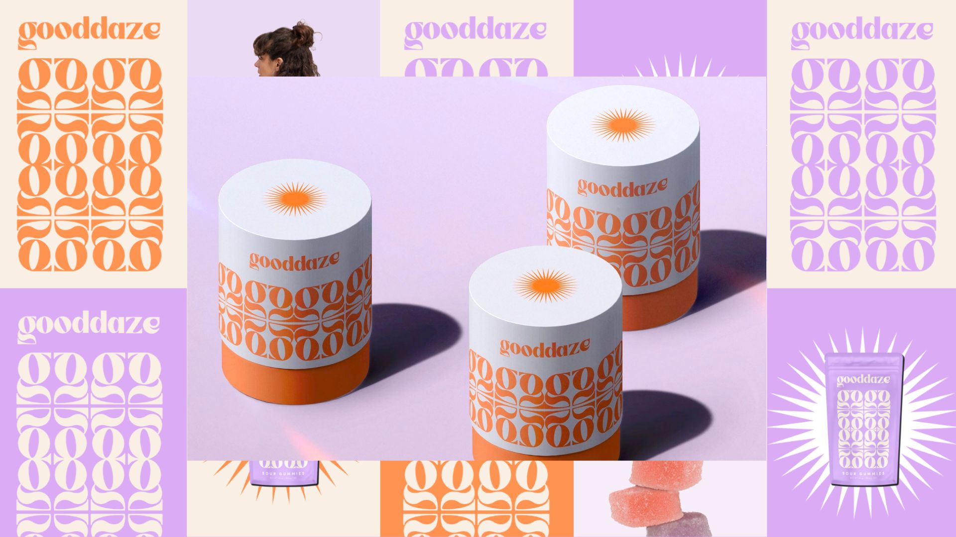 Gooddaze Cannabis CBD Gummies Identity Design Animation animation brand branding cannabis cbd design geometric graphic design gummies icon identiy logo mark package design purple star visual