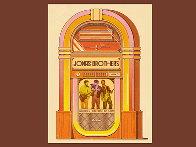 Joans Brothers Gig Poster concert poster gig poster illustrated poster illustration jonas brothers juke box music poster artist poster design poster designer