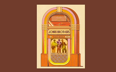 Joans Brothers Gig Poster concert poster gig poster illustrated poster illustration jonas brothers juke box music poster artist poster design poster designer