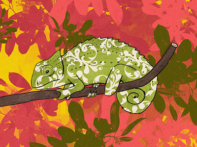 Chameleon digital art drawing graphic design illustration procreate