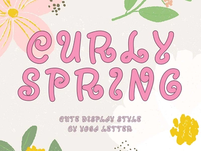 Curly Spring banner beautiful branding design font font design graphic design handwritten illustration logo poster print sticker ui