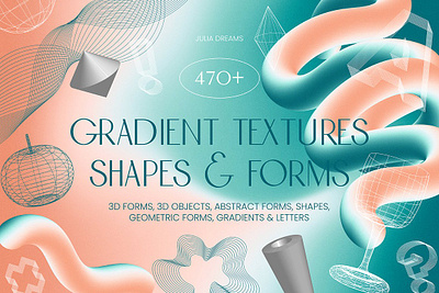 Gradient Textures Shapes 3D Objects 3d object abstract abstract background background bundle bundle canva geometric gradient letters modern plastic rainbow shape texture texture bundle trendy wavy