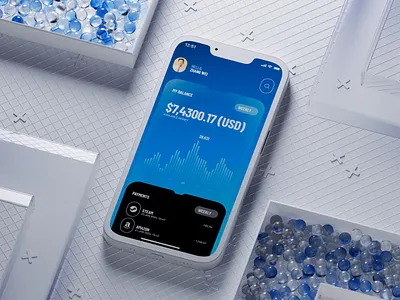 Mobile Banking Application 3d application arnold balance bank cg cinema4d finance mobile money payments redshift render rozov transfer ui visualisation wnbl