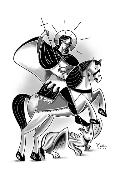 Saint George artist horse illustration illustrator illustrazione paint poster procreate religion