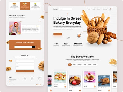 Bakery Landing Page bakery bakery landing page bakery website bakerycafe bakerylife bakerylovers bakeryproducts homebakery landing page sweet ui uiux ux veganbakery website