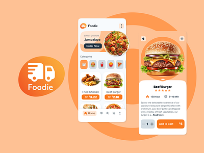 Foodie - Food Delivery App delivery food mobile ui ui design uiux ux uxdesign uxui