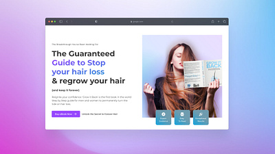 Hair Growth eBook Landing Page | Beauty & Wellness UI/UX beauty ui ebook landing page hair growth hair landing page hair loss landing page uxui web design wellness ui