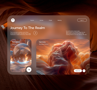 “Cloudscapes: A Digital Odyssey” Web Design 🚀 abstract digitalart harmony innovation journeytotherealm surrealism ui userexperience userinterface visualdesign webdesign