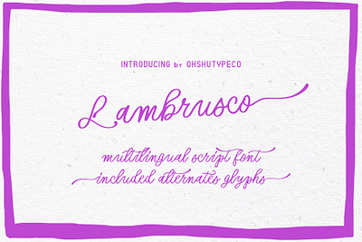 https://creativemarket.com/OKSHUTYPECO/92066602-Lambrusco bundle calligraphy child cute design fonts good job handmade handwritten kids lefty minimal new2024 purple script font trend