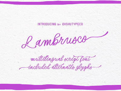 https://creativemarket.com/OKSHUTYPECO/92066602-Lambrusco bundle calligraphy child cute design fonts good job handmade handwritten kids lefty minimal new2024 purple script font trend